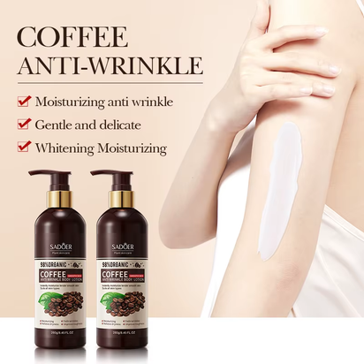 Revitalize Your Skin with SADOER Coffee Anti-Wrinkle Body Lotion - Lightweight, Non-Greasy Daily Moisturizer for All Skin Types
