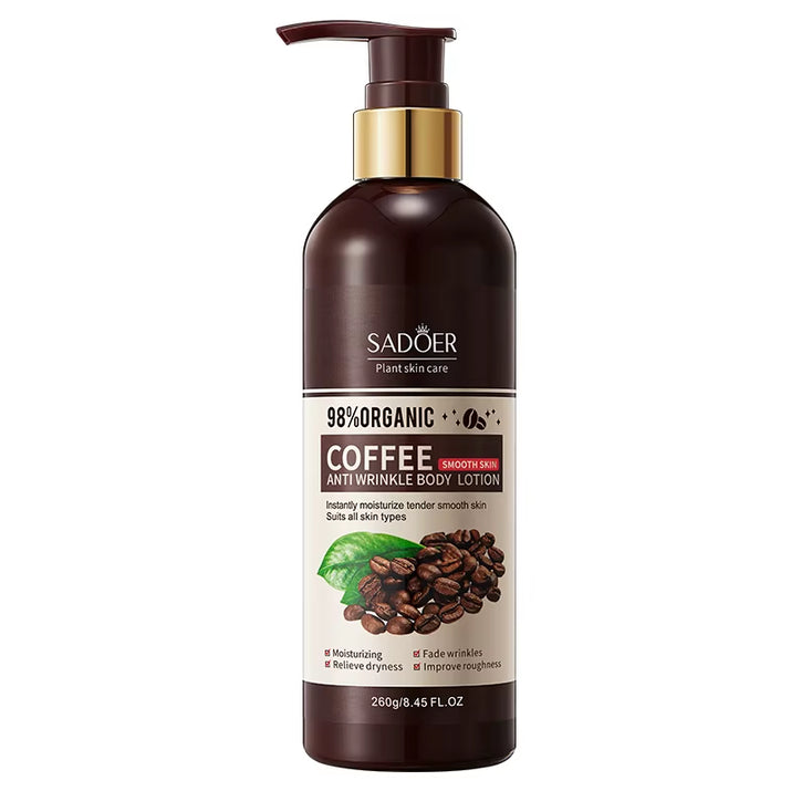 Revitalize Your Skin with SADOER Coffee Anti-Wrinkle Body Lotion - Lightweight, Non-Greasy Daily Moisturizer for All Skin Types