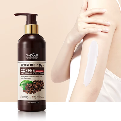Revitalize Your Skin with SADOER Coffee Anti-Wrinkle Body Lotion - Lightweight, Non-Greasy Daily Moisturizer for All Skin Types
